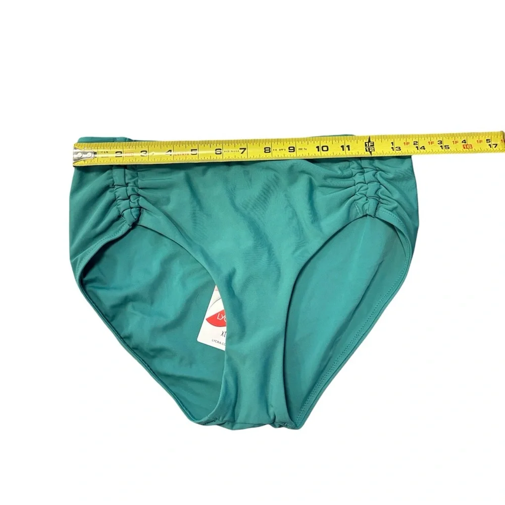 NWT CALIA Adjustable Tie Front Swim Bottoms in Jungle Green